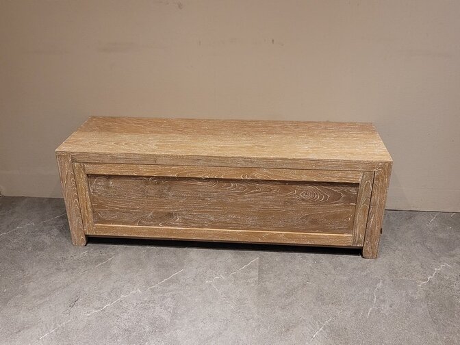 Teak-Schuhschrank 130 cm – White Wash