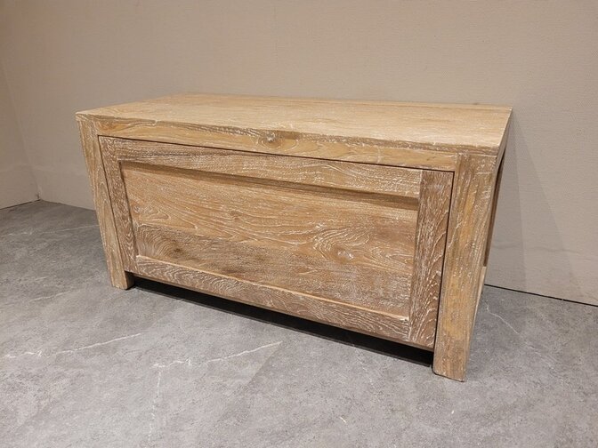 Teak-Schuhschrank 90 cm – White Wash