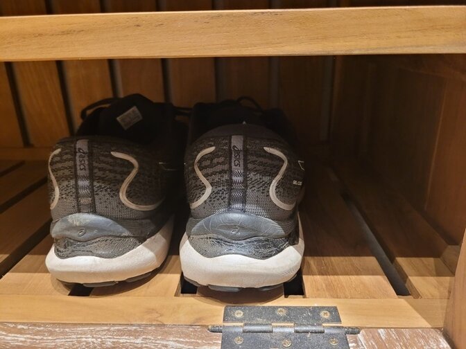 Teak-Schuhschrank 90 cm – White Wash