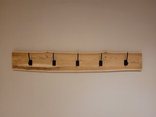 Teak-Wandgarderobe mit 5 Haken 20x120cm