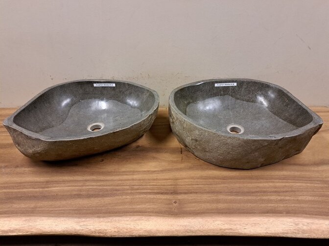 2 Flusssteinwaschbecken - 50x42x15cm - FL22721