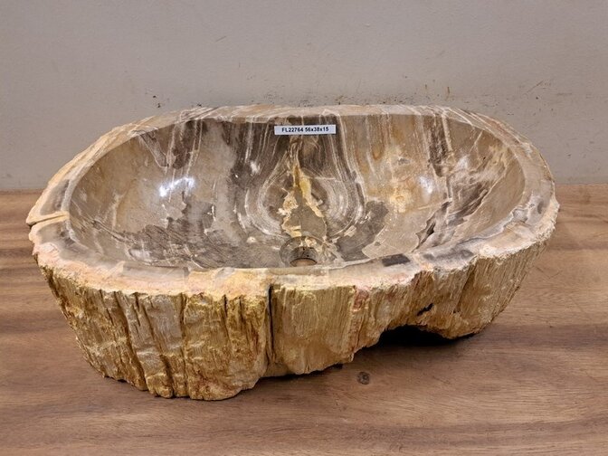 Waschbecken aus versteinertem Holz – 56 x 38 x 15 cm – FL22764
