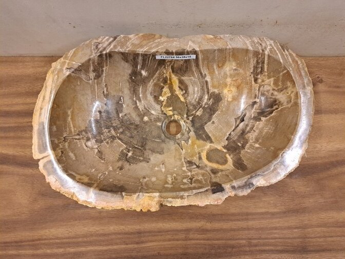 Waschbecken aus versteinertem Holz – 56 x 38 x 15 cm – FL22764