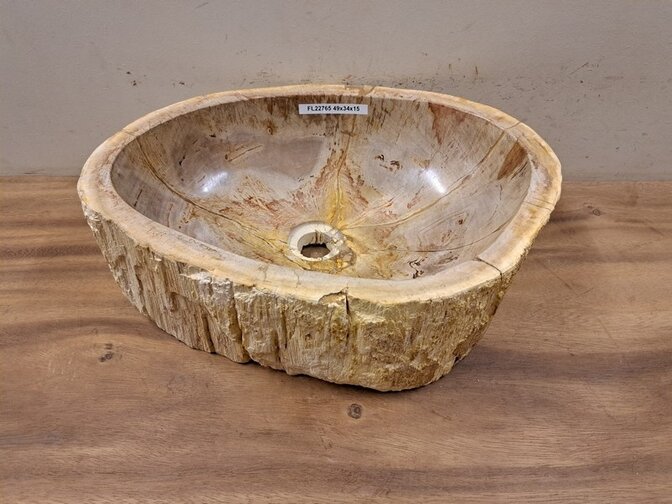 Waschbecken aus versteinertem Holz – 49 x 34 x 15 cm – FL22765