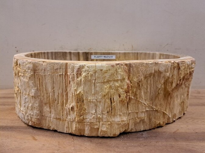 Waschbecken aus versteinertem Holz – 46 x 31 x 15 cm – FL22771