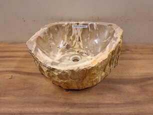 Waschbecken aus versteinertem Holz – 45 x 39 x 15 cm – FL22772