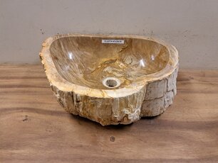 Waschbecken aus versteinertem Holz – 47 x 35 x 15 cm – FL22774