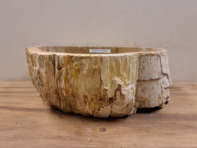Waschbecken aus versteinertem Holz – 47 x 35 x 15 cm – FL22774