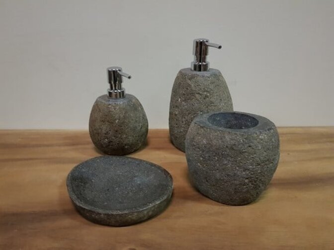 Badezimmermöbel-Set 180 cm Natur inkl. Schrank Spiegel und Waschbecken