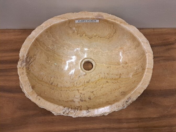 Onyx-Waschbecken – oval – 47 x 36 x 15 cm – FL22812