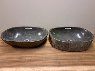 2 Flusssteinwaschbecken - 55x43x15cm - FL22861