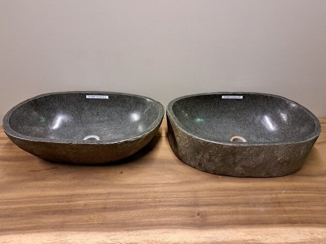 2 Flusssteinwaschbecken - 55x43x15cm - FL22861