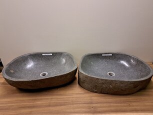 2 Flusssteinwaschbecken - 58x42x15cm - FL22858