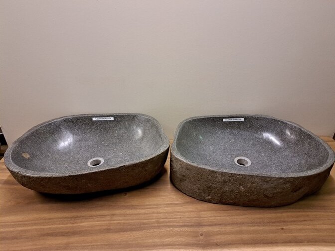 2 Flusssteinwaschbecken - 58x42x15cm - FL22858