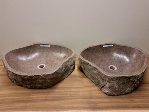2 Flusssteinwaschbecken - 57x36x15cm - FL22851