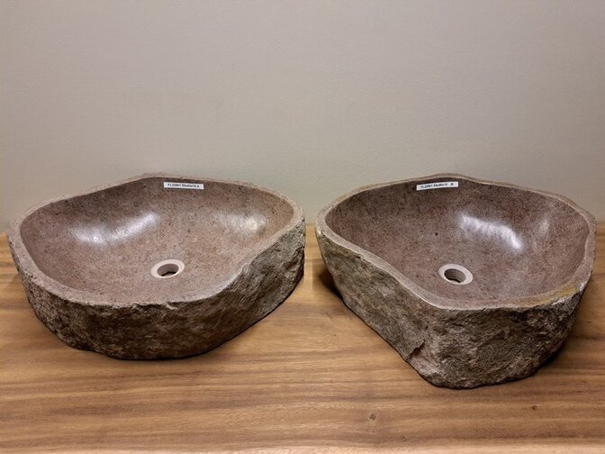 2 Flusssteinwaschbecken - 57x36x15cm - FL22851