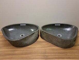 2 Flusssteinwaschbecken - 59x41x15cm - FL22866
