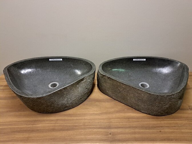 2 Flusssteinwaschbecken - 59x41x15cm - FL22866