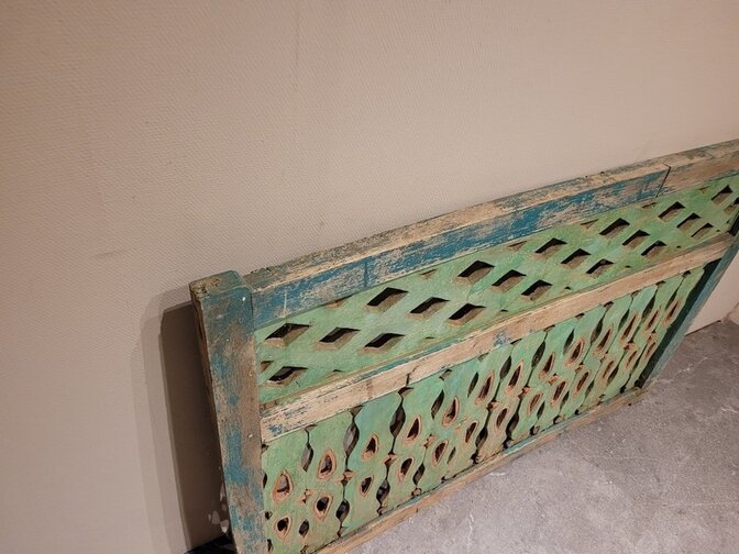 Alter Holzrahmen Grün/Weiß – 115 x 80 cm – Dekoration