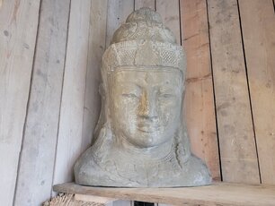 Buddha-Kopf – 110 cm – Hellgrau – BB2499-06.2