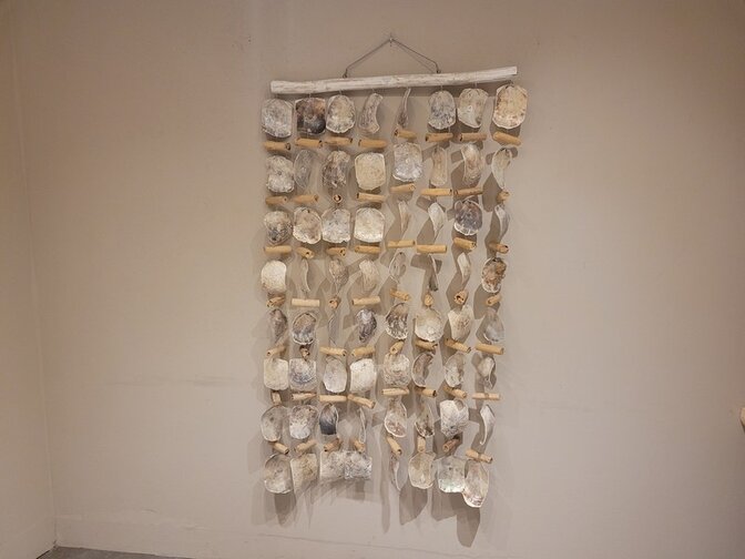 Fensterdekoration – Austernschalen – 80 x 150 cm