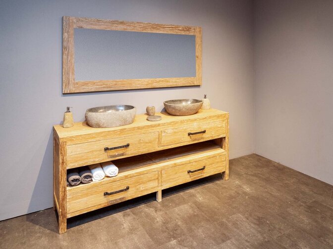 Badmöbel-Set 200 cm – White Wash