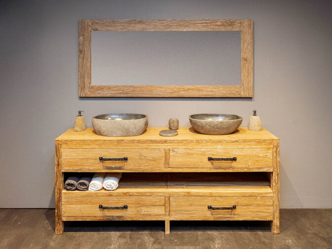 Badmöbel-Set 200 cm – White Wash