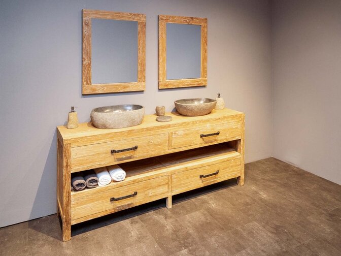 Badmöbel-Set 200 cm – White Wash