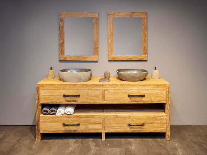 Badmöbel-Set 200 cm – White Wash