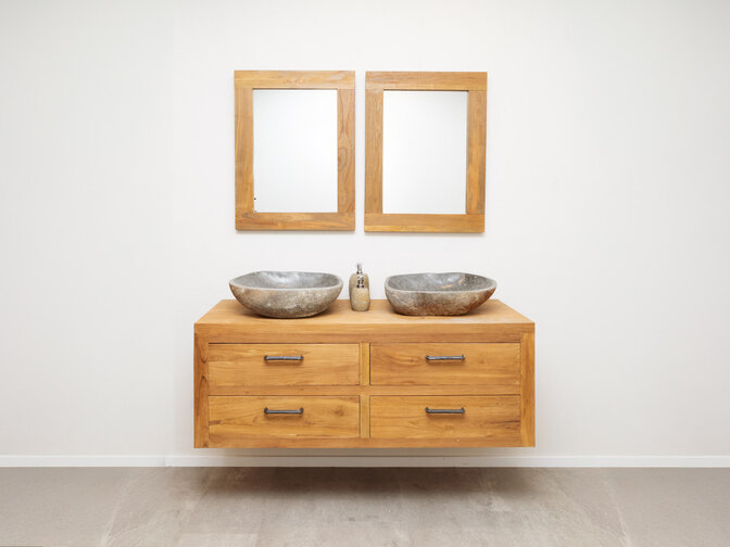 Waschtisch-Set 140 cm - Teak natur