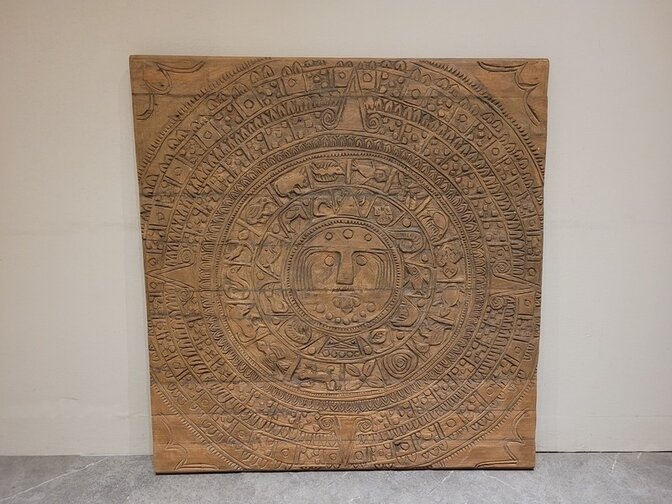 Wanddekoration mit Holzschnitzerei 120 x 120 cm – SKA24106-22