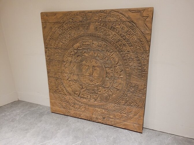 Wanddekoration mit Holzschnitzerei 120 x 120 cm – SKA24106-22