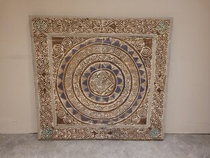 Wanddekoration mit Holzschnitzereien 100 x 100 cm