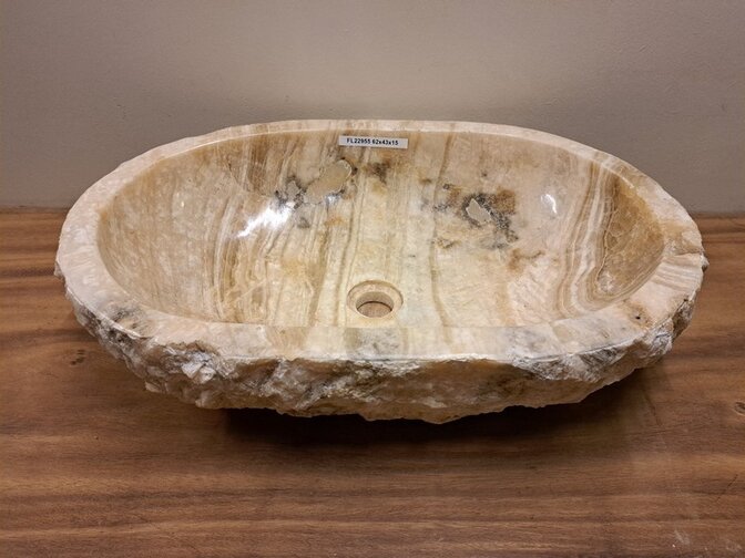 Onyx-Waschbecken – oval – 62 x 43 x 15 cm – FL22955