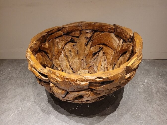 Übertopf aus Teakwurzelholz– 100 x 55 cm