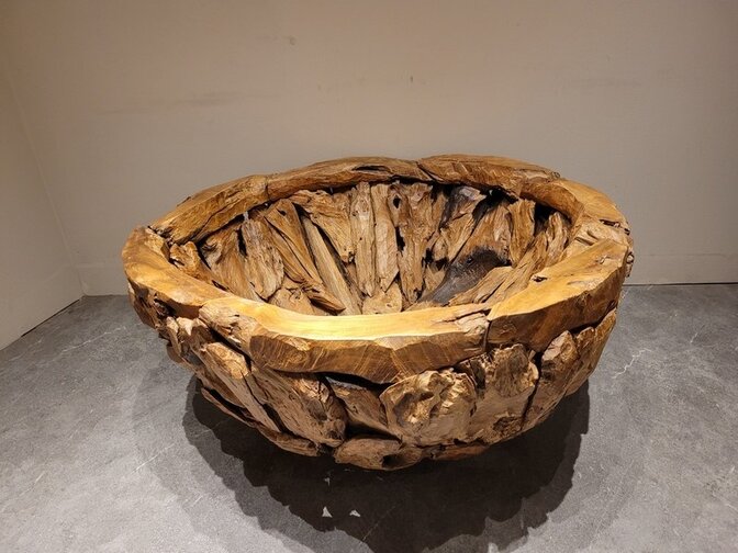 Übertopf aus Teakwurzelholz– 60 x 40 cm