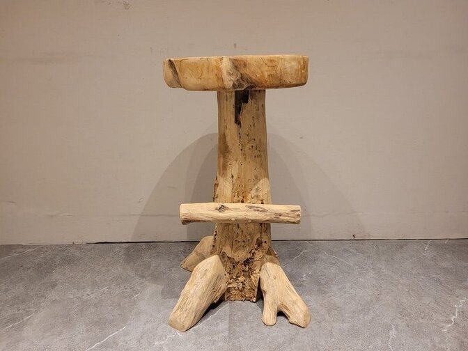 Teak-Stehtischhocker mit Fußstütze – 75 cm