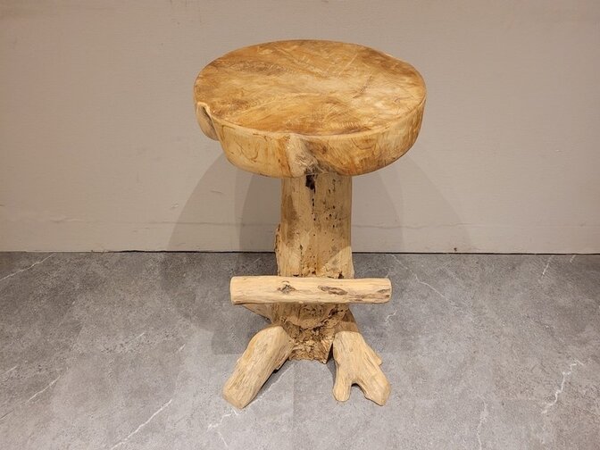 Teak-Stehtischhocker mit Fußstütze – 75 cm