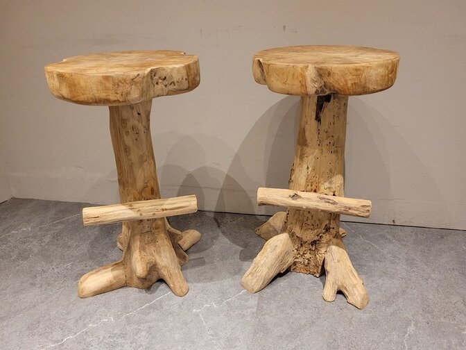 Teak-Stehtischhocker mit Fußstütze – 75 cm