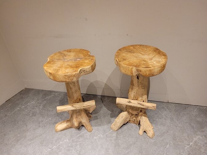 Teak-Stehtischhocker mit Fußstütze – 75 cm