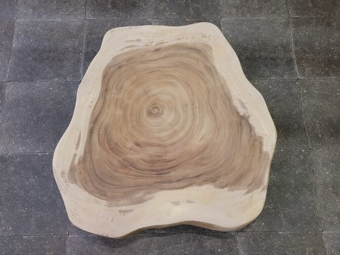 Baumstamm-Tischplatte rund 80/95x7 cm AG12-924