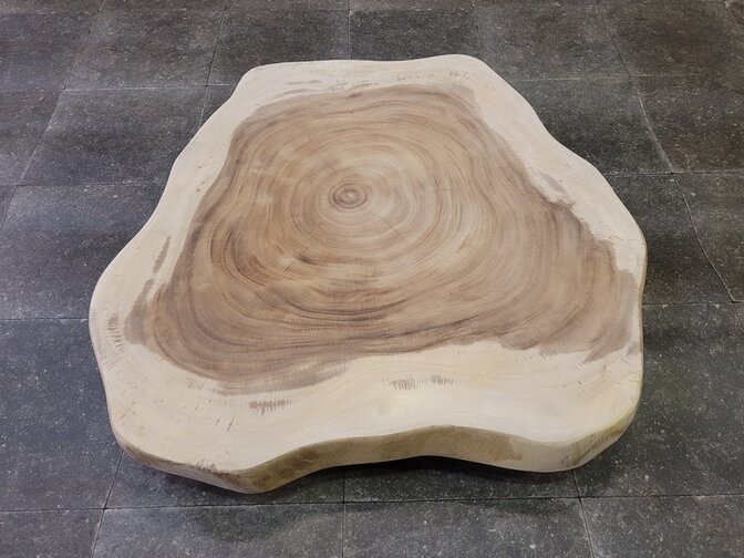Baumstamm-Tischplatte rund 80/95x7 cm AG12-924