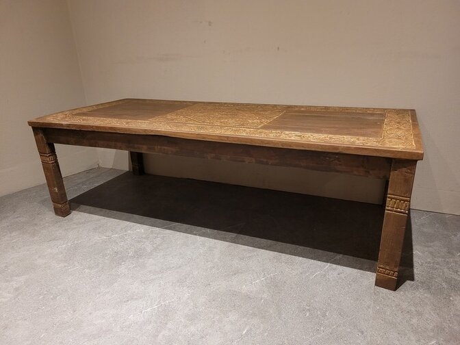 Couchtisch mit Holzschnitzerei 72x170x52cm