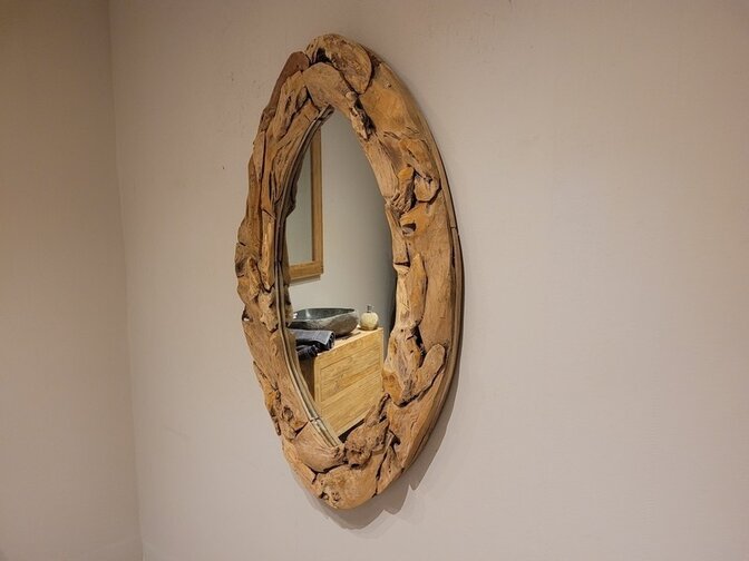 Spiegel – Suar-Baumstamm-Rahmen 80 x 120 cm