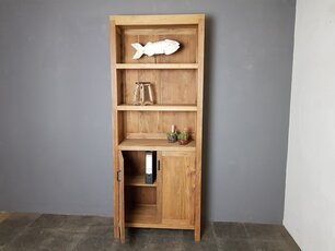 Teak-Bücherschrank 85×40×215 cm – Natur