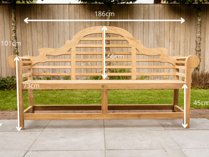 Teak-Gartenbank Luytjens 186 cm
