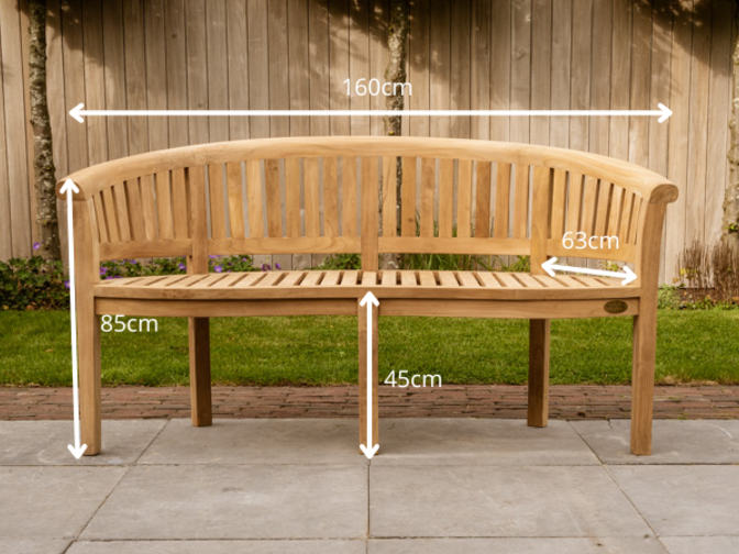 Teak-Gartenbank rund Washington 160 cm