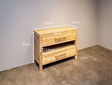 Badezimmerschrank aus Teakholz 110x45x85 cm – White Wash