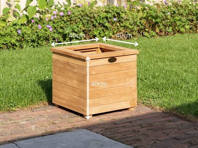 Teak-Pflanzkübel 40 x 40 x 40 cm