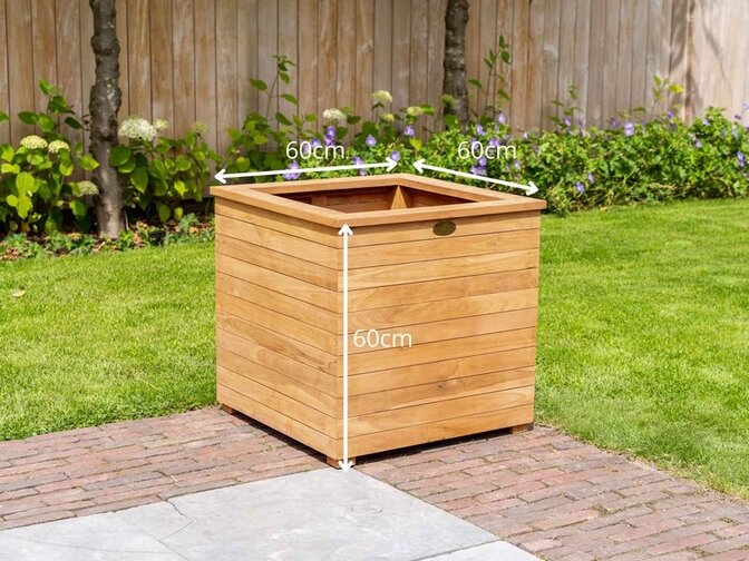 Teak-Pflanzkübel 60 x 60 x 60 cm